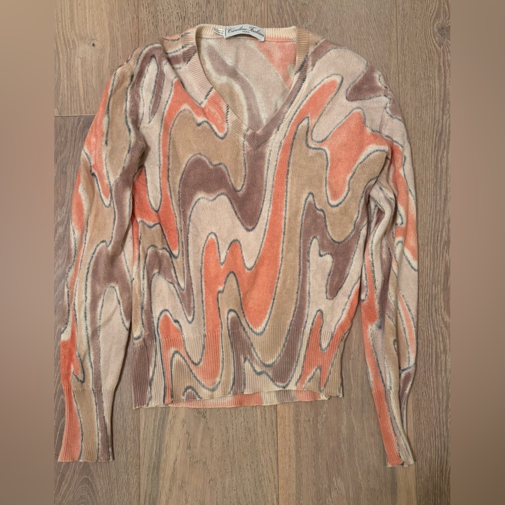 Vintage Caroline Fashion Paris Sweater in Pastel Hues